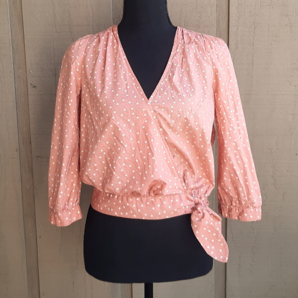 Madewell Star Print Wrap Top
